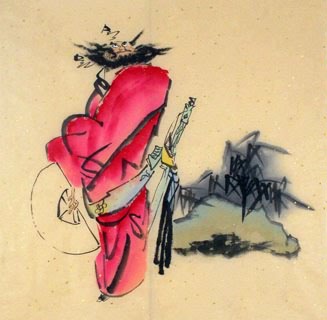 Chinese Zhong Kui Painting,69cm x 69cm,3786001-x