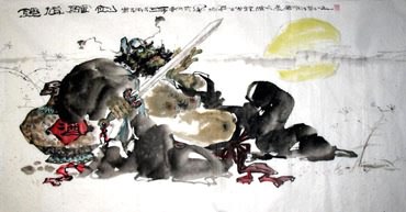 Chinese Zhong Kui Painting,69cm x 138cm,3786006-x