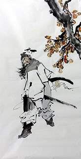 Chinese Zhong Kui Painting,69cm x 138cm,3791007-x