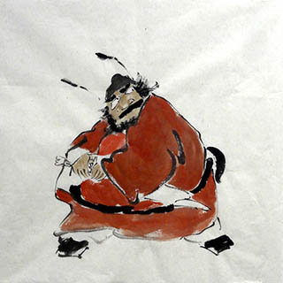 Chinese Zhong Kui Painting,68cm x 68cm,3791009-x