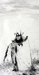 Chinese Zhong Kui Painting,69cm x 138cm,3970025-x