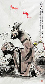 Chinese Zhong Kui Painting,54cm x 97cm,3970029-x