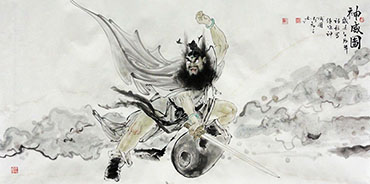 Chinese Zhong Kui Painting,69cm x 138cm,3970032-x