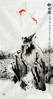 Chinese Zhong Kui Painting,54cm x 97cm,3970034-x