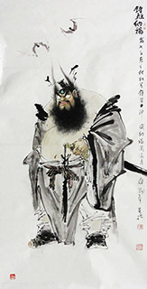 Chinese Zhong Kui Painting,69cm x 138cm,3970036-x