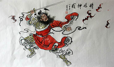 Chinese Zhong Kui Painting,69cm x 138cm,ds31165002-x