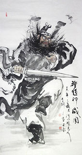 Chinese Zhong Kui Painting,69cm x 138cm,lj31162008-x