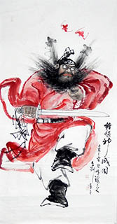 Chinese Zhong Kui Painting,69cm x 138cm,lj31162010-x