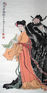 Chinese Zhong Kui Painting,69cm x 138cm,zjy31127008-x