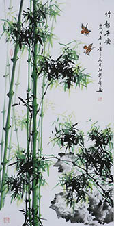 Chinese Bamboo Painting,68cm x 136cm,kqy21183001-x