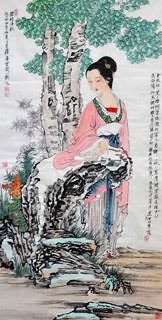 Chinese Beautiful Ladies Painting,66cm x 136cm,3776026-x