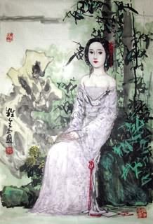 Chinese Beautiful Ladies Painting,69cm x 46cm,3798012-x