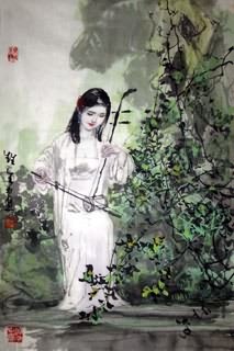 Chinese Beautiful Ladies Painting,69cm x 46cm,3798013-x