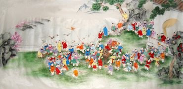 Chinese Boyes Painting,69cm x 138cm,3336049-x