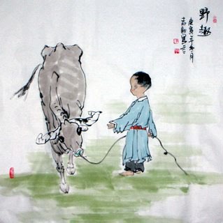 Chinese Boyes Painting,69cm x 69cm,3360005-x