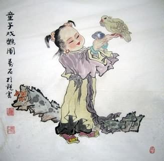 Chinese Boyes Painting,69cm x 69cm,3518120-x