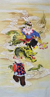 Chinese Boyes Painting,66cm x 136cm,3807028-x