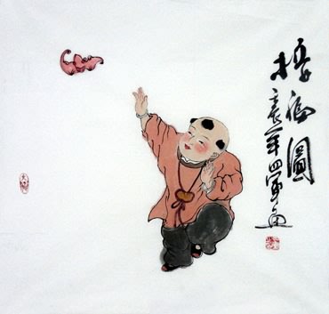 Chinese Boyes Painting,50cm x 50cm,3814003-x