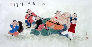 Chinese Boyes Painting,50cm x 100cm,3814006-x
