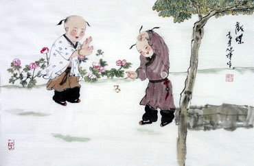 Chinese Boyes Painting,69cm x 46cm,3814020-x