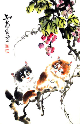 Cat,69cm x 46cm(27〃 x 18〃),4489007-z