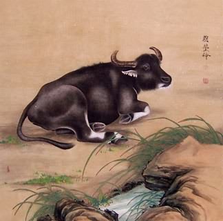 Chinese Cattle Painting,66cm x 66cm,4374011-x