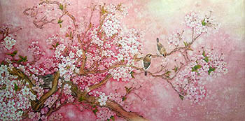 Chinese Cherry Blossom Painting,92cm x 174cm,2735025-x