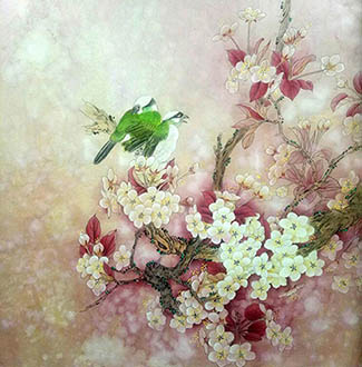Chinese Cherry Blossom Painting,66cm x 66cm,2735029-x