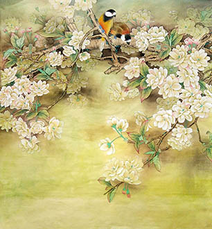 Chinese Cherry Blossom Painting,65cm x 63cm,hq21208003-x