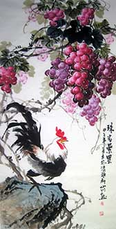 Chinese Chicken Painting,70cm x 135cm,2357015-x