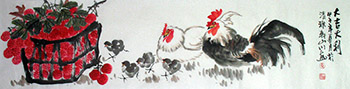 Chinese Chicken Painting,35cm x 136cm,2357017-x