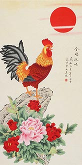 Chinese Chicken Painting,66cm x 130cm,2702047-x