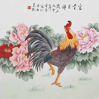 Chinese Chicken Painting,66cm x 66cm,2702048-x