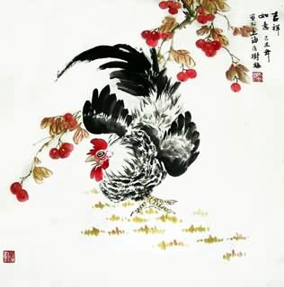 Chinese Chicken Painting,66cm x 66cm,4473005-x