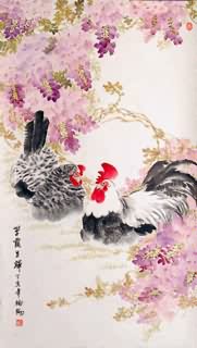 Chinese Chicken Painting,60cm x 100cm,4473009-x