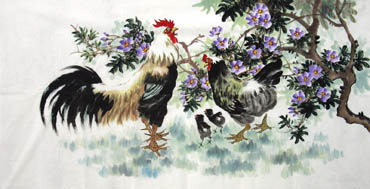 Chinese Chicken Painting,69cm x 138cm,4483003-x