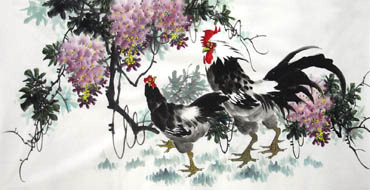 Chinese Chicken Painting,69cm x 138cm,4483011-x