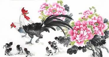 Chinese Chicken Painting,55cm x 100cm,4485004-x