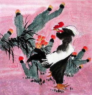 Chinese Chicken Painting,66cm x 66cm,fxq41075002-x