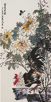 Chinese Chicken Painting,69cm x 138cm,fzg21189003-x