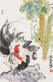 Chinese Chicken Painting,46cm x 70cm,fzg21189004-x