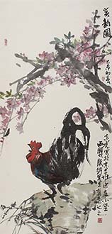Chinese Chicken Painting,69cm x 138cm,fzg21189005-x