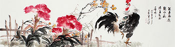 Chinese Chicken Painting,48cm x 176cm,syx21172008-x