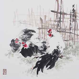Chinese Chicken Painting,68cm x 68cm,syx21172010-x