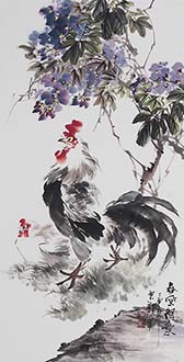 Chinese Chicken Painting,50cm x 100cm,syx21172012-x