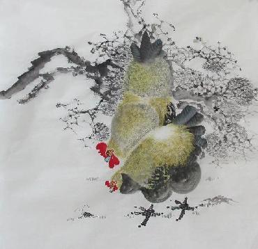 Chinese Chicken Painting,68cm x 68cm,szl41081002-x