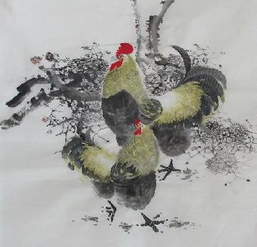 Chinese Chicken Painting,68cm x 68cm,szl41081003-x