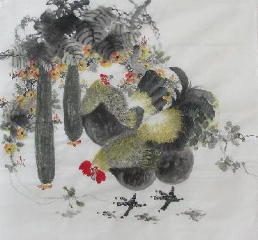 Chinese Chicken Painting,68cm x 68cm,szl41081005-x