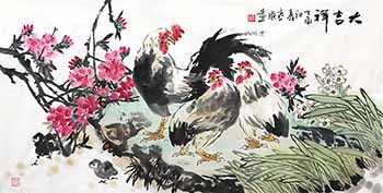 Chinese Chicken Painting,69cm x 138cm,wjr21192001-x