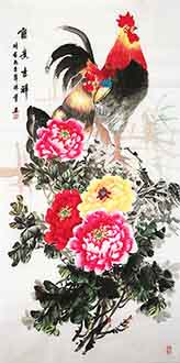 Chinese Chicken Painting,70cm x 135cm,yx21193003-x